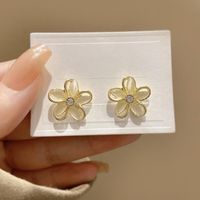Wholesale Jewelry Fashion Flower Butterfly Copper Opal Zircon Inlay Drop Earrings sku image 14