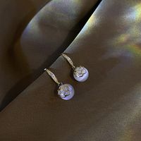 Wholesale Jewelry Fashion Flower Butterfly Copper Opal Zircon Inlay Drop Earrings sku image 17
