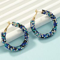 1 Pair Fashion Geometric Arylic Plating Rhinestones Women's Hoop Earrings main image 4