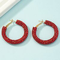 1 Pair Fashion Geometric Arylic Plating Rhinestones Women's Hoop Earrings sku image 2