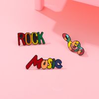 Fashion Guitar Letter Notes Alloy Plating Unisex Brooches main image 4
