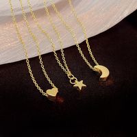 Casual Star Moon Heart Shape Alloy Plating Women's Pendant Necklace main image 1