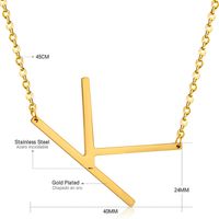 Stainless Steel Fashion Plating Letter Necklace sku image 11