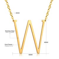 Stainless Steel Fashion Plating Letter Necklace sku image 22