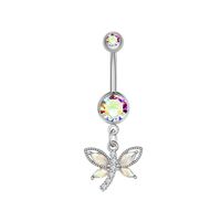 Fashion Flower Bee Stainless Steel Plating Artificial Gemstones Belly Ring main image 5