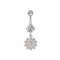 Fashion Flower Bee Stainless Steel Plating Artificial Gemstones Belly Ring main image 6