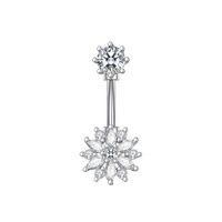 Fashion Flower Bee Stainless Steel Plating Artificial Gemstones Belly Ring sku image 4