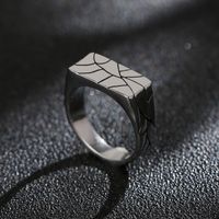 Fashion Solid Color Stainless Steel Criss Cross Stripe Men's Rings main image 7