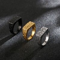 Fashion Solid Color Stainless Steel Criss Cross Stripe Men's Rings main image 1