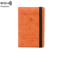 Unisex Letter Solid Color Airplane Pu Leather String Card Holders sku image 8