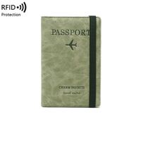 Unisex Letter Solid Color Airplane Pu Leather String Card Holders sku image 7