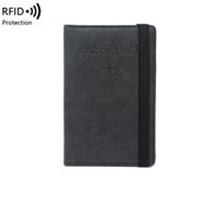 Unisex Letter Solid Color Airplane Pu Leather String Card Holders sku image 3