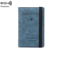 Unisex Letter Solid Color Airplane Pu Leather String Card Holders sku image 2