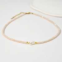 Fashion Geometric Stainless Steel Artificial Crystal Pearl 18k Gold Plated Women's Necklace sku image 1