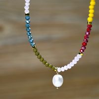 Sweet Geometric Artificial Crystal Pearl Women's Necklace main image 3