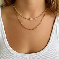 1 Piece Baroque Style Geometric Artificial Crystal Pearl Women's Necklace main image 2