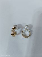 Einfacher Stil Geometrisch Kupfer Überzug Künstliche Perlen Zirkon Ohrringe 1 Paar sku image 3
