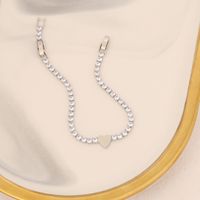 Fashion Heart Shape Copper Plating Inlay Zircon Bracelets 1 Piece sku image 8