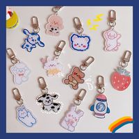 1 Piece Cute Rabbit Bear Strawberry Arylic Women's Keychain main image 1