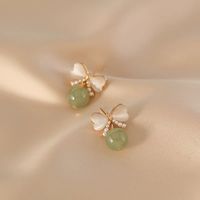 1 Pair Fairy Style Bow Knot Alloy Plating Artificial Pearls Opal Women's Drop Earrings main image 2