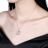 Simple Style Star Moon Sterling Silver Plating Zircon Pendant Necklace 1 Piece main image 5
