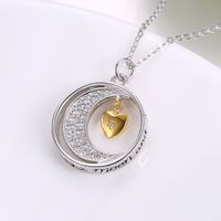 Simple Style Star Moon Sterling Silver Plating Zircon Pendant Necklace 1 Piece main image 2