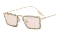Streetwear Solid Color Ac Square Diamond Full Frame Women's Sunglasses sku image 6
