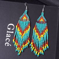 Ethnic Style Tassel Beaded Alloy Women's Drop Earrings 1 Pair main image 7