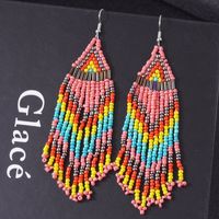 Ethnic Style Tassel Beaded Alloy Women's Drop Earrings 1 Pair main image 4