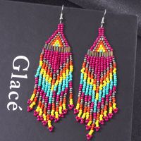 Ethnic Style Tassel Beaded Alloy Women's Drop Earrings 1 Pair main image 3