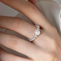 Mode Geometrisch Metall Perlen Perle Überzug Frau Offener Ring 1 Stück sku image 3