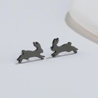 1 Pair Japanese Style Rabbit Animal Titanium Steel Plating Ear Studs sku image 24