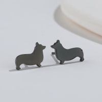 1 Pair Simple Style Dog Titanium Steel Plating Ear Studs sku image 8