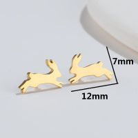 1 Pair Japanese Style Rabbit Animal Titanium Steel Plating Ear Studs sku image 25
