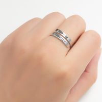 Fashion Letter Stainless Steel Rings 1 Piece main image 4