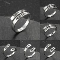 Fashion Letter Stainless Steel Rings 1 Piece main image 1