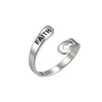 Fashion Letter Stainless Steel Rings 1 Piece sku image 1