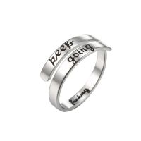 Fashion Letter Stainless Steel Rings 1 Piece sku image 5