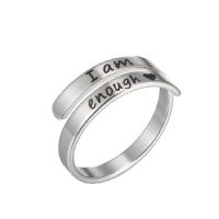 Fashion Letter Stainless Steel Rings 1 Piece sku image 8