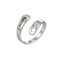 Fashion Letter Stainless Steel Rings 1 Piece sku image 2
