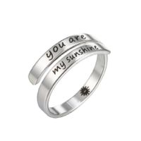 Fashion Letter Stainless Steel Rings 1 Piece sku image 6