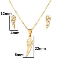 1 Set Fashion Wings Stainless Steel Titanium Steel Plating Earrings Necklace main image 3