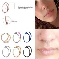 Simple Style Solid Color Stainless Steel Plating Nose Ring 1 Piece main image 3