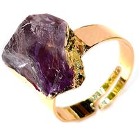 Fashion Geometric Crystal Asymmetrical Plating Inlay Natural Stone Open Ring 1 Piece main image 6