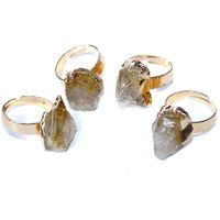 Fashion Geometric Crystal Asymmetrical Plating Inlay Natural Stone Open Ring 1 Piece main image 5