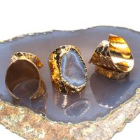 Fashion Geometric Agate Plating Inlay Natural Stone Open Ring 1 Piece main image 4