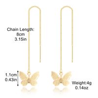 1 Pair Fashion Heart Shape Bee Butterfly Metal Plating Inlay Pearl Zircon Women's Ear Line sku image 10