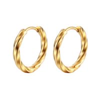 Fashion Round Stainless Steel Plating Hoop Earrings 1 Pair sku image 5