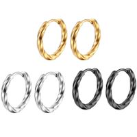 Fashion Round Stainless Steel Plating Hoop Earrings 1 Pair main image 1