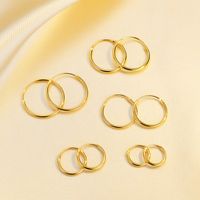 Simple Style Round Sterling Silver Plating Hoop Earrings 1 Pair sku image 2